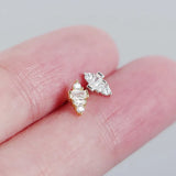 TrustDavis 925 Silver Geometric Charm Stud Earring Wedding Party S925 Jewelry