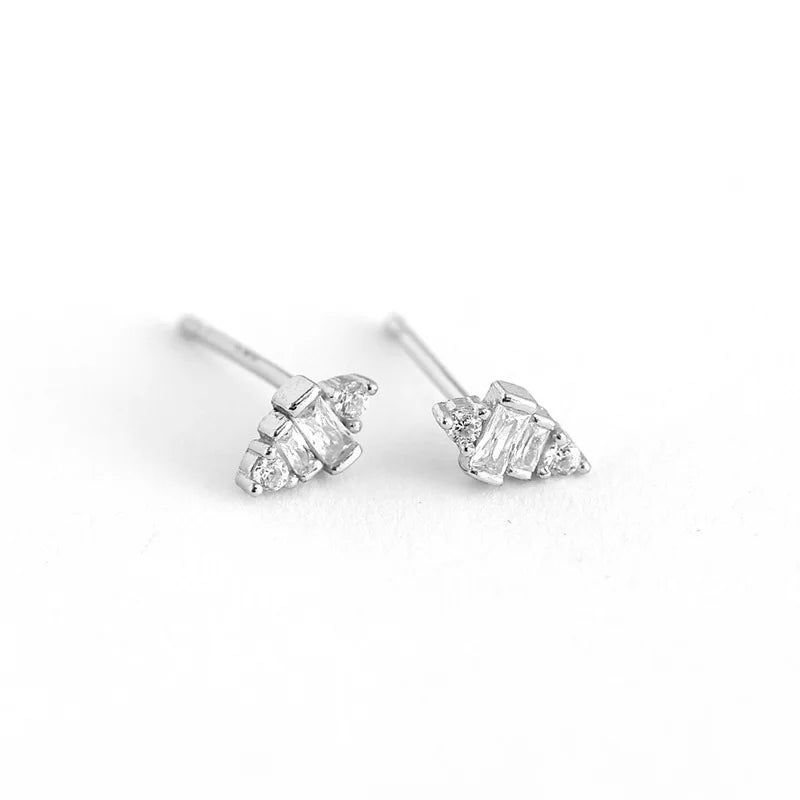 TrustDavis 925 Silver Geometric Charm Stud Earring Wedding Party S925 Jewelry