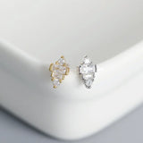 TrustDavis 925 Silver Geometric Charm Stud Earring Wedding Party S925 Jewelry