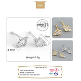 TrustDavis 925 Silver Geometric Charm Stud Earring Wedding Party S925 Jewelry