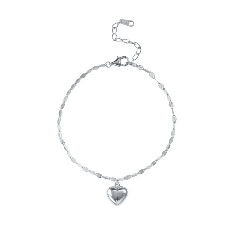 TrustDavis 925 Silver Love Girlfriends Gift Chain Bracelet For Women