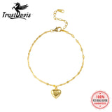 TrustDavis 925 Silver Love Girlfriends Gift Chain Bracelet For Women