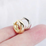 TrustDavis 925 Silver Smooth Hoop Earring Women Wedding Fine Jewelry