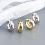 TrustDavis 925 Silver Smooth Hoop Earring Women Wedding Fine Jewelry