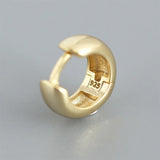 TrustDavis 925 Silver Smooth Hoop Earring Women Wedding Fine Jewelry