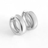 TrustDavis 925 Silver Smooth Hoop Earring Women Wedding Fine Jewelry