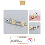 TrustDavis 925 Silver Smooth Hoop Earring Women Wedding Fine Jewelry