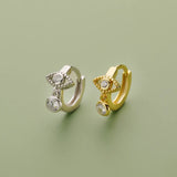 TrustDavis 925 Silver Eye CZ Hoop Earring For Women