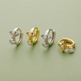 TrustDavis 925 Silver Eye CZ Hoop Earring For Women