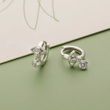 TrustDavis 925 Silver Eye CZ Hoop Earring For Women