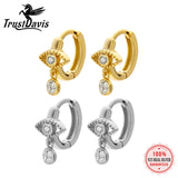 TrustDavis 925 Silver Eye CZ Hoop Earring For Women