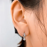TrustDavis 925 Silver Eye CZ Hoop Earring For Women
