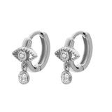 TrustDavis 925 Silver Eye CZ Hoop Earring For Women