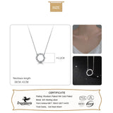 TrustDavis Silver Round CZ Pendant Necklace for Women