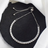 TrustDavis 925 Silver CZ Bracelet For Women Wedding Party Gift
