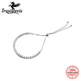 TrustDavis 925 Silver CZ Bracelet For Women Wedding Party Gift