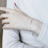 TrustDavis 925 Sterling Silver Heart CZ Bracelet For Women