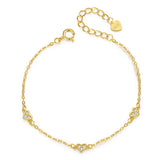 TrustDavis 925 Sterling Silver Heart CZ Bracelet For Women