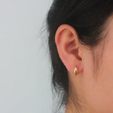 TrustDavis Minimalist Smooth Surface Hoop Earring 925 Silver Jewelry