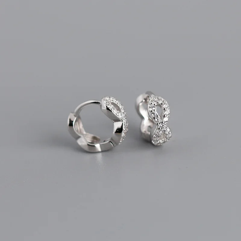 TrustDavis Geometric Infinite CZ Hoop Earring For Women