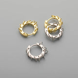 TrustDavis 925 Sterling Silver CZ Hoop Earring Minimalist Geometric Tiny Women
