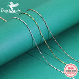 TrustDavis 925 Silver Necklace Ingots Chain 40cm/45cm Collar For W