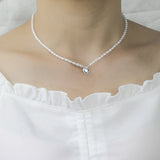 TrustDavis Romantic Heart Pendant Necklace For Women S925 Jewelry Gift