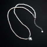 TrustDavis Romantic Heart Pendant Necklace For Women S925 Jewelry Gift