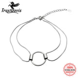 TrustDavis 925 Silver Snake Chain Bracelet For Women Lady