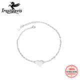 TrustDavis Heart Love Anklets 925 Silver Wedding Jewelry