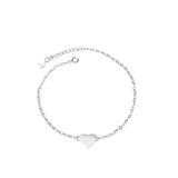 TrustDavis Heart Love Anklets 925 Silver Wedding Jewelry