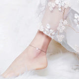 TrustDavis Heart Love Anklets 925 Silver Wedding Jewelry
