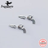 TrustDavis 925 Sterling Silver Pistol Gun Stud Earrings For Women