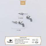 TrustDavis 925 Sterling Silver Pistol Gun Stud Earrings For Women