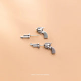 TrustDavis 925 Sterling Silver Pistol Gun Stud Earrings For Women