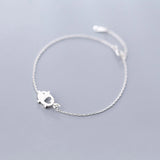 TrustDavis 925 Sterling Silver Love Pig Bracelet For Women