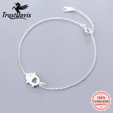 TrustDavis 925 Sterling Silver Love Pig Bracelet For Women