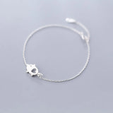 TrustDavis 925 Sterling Silver Love Pig Bracelet For Women