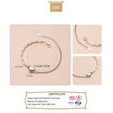 TrustDavis 925 Silver Heart Bracelet Wedding Gift DB1314