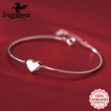 TrustDavis 925 Silver Heart Bracelet Wedding Gift DB1314