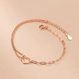 TrustDavis 925 Silver Heart Bracelet Wedding Gift DB1314