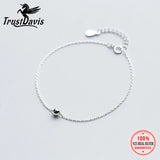 TrustDavis 925 Silver Round Bead Bracelet Wedding Party Jewelry
