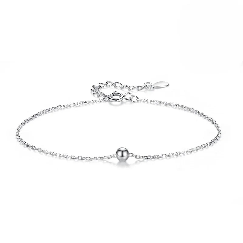 TrustDavis 925 Silver Round Bead Bracelet Wedding Party Jewelry