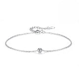 TrustDavis 925 Silver Round Bead Bracelet Wedding Party Jewelry