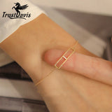 TrustDavis S925 Silver Bracelet English Letters Mini Transfer Fine DB1384