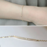 TrustDavis S925 Silver Bracelet English Letters Mini Transfer Fine DB1384