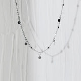 TrustDavis Choker Necklace Link Chain Party Small Tassel Circle Beads Charm