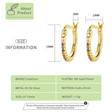 TrustDavis Colorful CZ Stones 925 Sterling Silver Small Clip Earrings