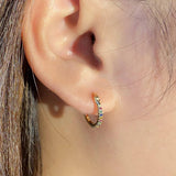 TrustDavis Colorful CZ Stones 925 Sterling Silver Small Clip Earrings
