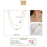 TrustDavis 925 Sterling Silver Double Layer Chains Necklace
